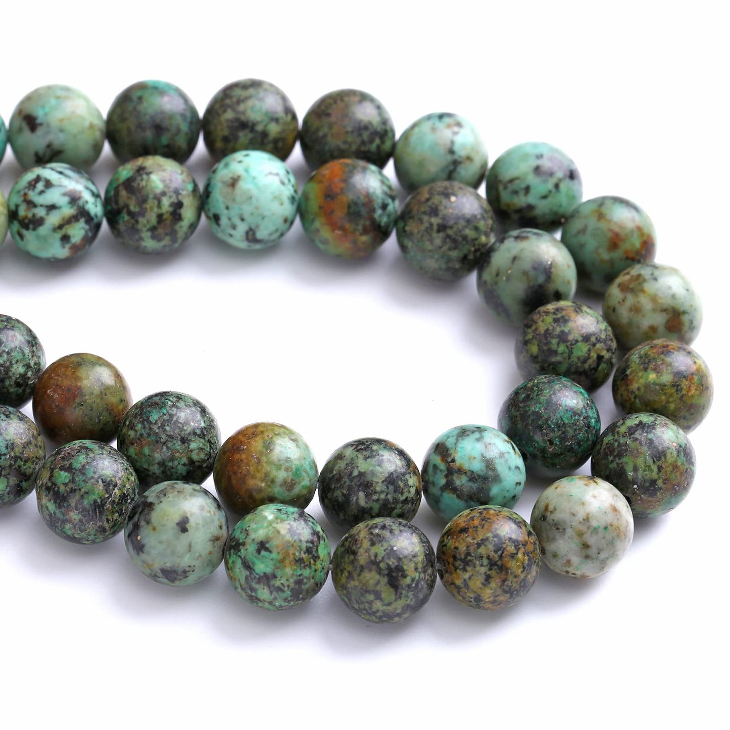 6mm 60pcs Natural Stone Green African Turquoise Spacer Loose Beads for Jewelry Making DIY Bracelet Necklace