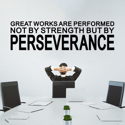 Motivational Quotes Wall Stickers for Office: Classroom Inspirational Positive Vinyl Art Wall Decals for School Bedroom - Great Works are Performed 25" X 7"