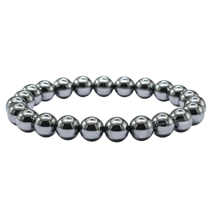 Amazing Gemstone Crystal Bracelet for Women Men's Gifts - Protection Healing Crystal Bracelet - 8mm Gemstone Beaded Stretchable Bracelet Pulseras Para Hombres Mujer Stocking Stuffers Mothers Day Gift (Silver Hematite)