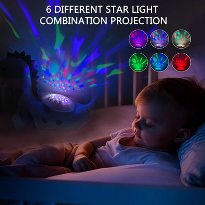wiqins Baby Sleep Soother Cry Sensor Dinosaur Night Light Projector Baby Sound Machine Plush Stuffed Animal Toys for Boys Girls Pillow Ceiling for Toddler Lullabies & White Noise Sound