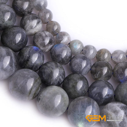 GEM-Inside Natural 6mm AA Grade Blue Rainbow Labradorite Gemstone Loose Beads Round Crystal Energy Stone Power for Jewelry Making 15''