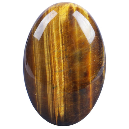 Loveliome Natural Tiger's Eye Oval Polished Worry Stones, Healing Crystal Indoor Fountain Stones Massage Energy Anxiety Relief Items
