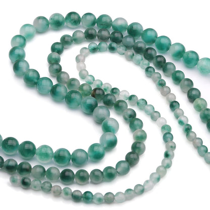 35pcs 10mm Natural Gemstone Beads for Jewelry Making Supplies,Flower Jade Healing Crystal Polished Round Loose Stone Beads for Bracelet Necklace 15 Inch