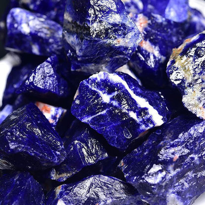 Sodalite Raw Crystals, Large 1.25-2.0" Healing Crystals Natural Rough Stones Crystal for Tumbling, Cabbing, Fountain Rocks, Decoration, Polishing, Wire Wrapping, Wicca & Reiki