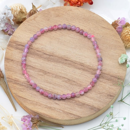 MASSIVE BEADS Natural Genuine Gemstone Beads Healing Crystal Chakra Reiki Jewelry Faceted Round Beads Bracelets (Pink Tourmaline, 3mm)