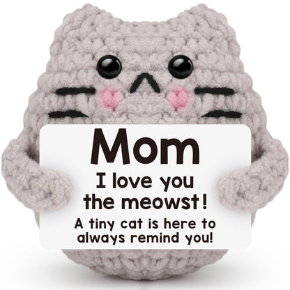 tGifGLonyi Mothers Day Crochet Cat Gifts for Mom from Daughter Son Cute Birthday Gift for Moms Mother Mama, Love You Best Moms Ever Gift for Mother's Day Decoration