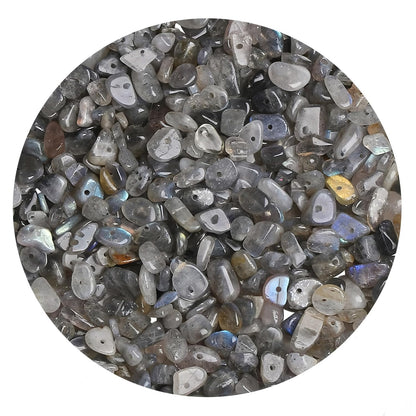 Natural Chip Stone Beads 450pcs Labradorite Chips 5-8mm Genuine Real Irregular Healing Crystal Rocks Hole Drilled DIY Loose Gemstone Beads for Jewelry Making Bracelet Earrings Necklace Crafting