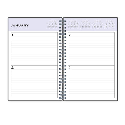 Blue Sky Undated Daily Planner, Flexible Cover, Twin-Wire Binding, 5.5" x 8.5", Passages