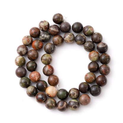 8mm 45pcs DIY Natural Flower Agate Stone Beads Round Healing Crystal Gemstone Loose Beads for Jewelry Making Handmade Bracelet Necklace
