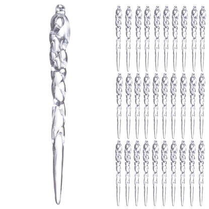 Diahom Christmas Icicle Hanging Ornaments 30pcs 5 Inches Acrylic Xmas Tree Garland Crystal Decorations Wall Window Mantel New Year Holiday Wedding Winter Party Home Decor