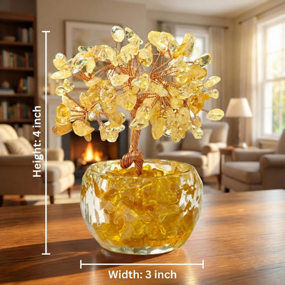 VELNORIX Citrine Crystal Tree of Life - Natural Gemstone Feng Shui Bonsai - Healing Crystals Decor for Home Office, Attract Wealth & Success - Spiritual Gifts for Men & Women (Yellow)