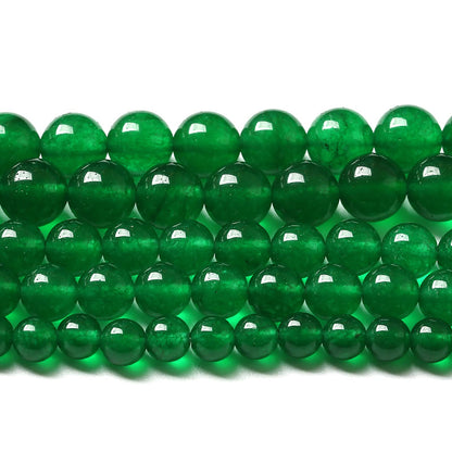 4mm 90pcs Natural Chinese Green Jade Beads Chalcedony Round Loose Gemstone Crystal Energy Healing Power Stone Beads for Jewelry Making DIY Bracelet (4mm, Chinese Green Jade)