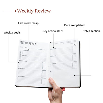 This Is My Era 90 Day Planner, Undated Weekly and Monthly Planner, Life Organizer | Goals Journal, Undated Agenda, Leather & Hard Cover Planner (1 Pack, Gold)