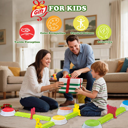 Light Up Stepping Stones for Kids, 15 piece Balance Beams Toddler Stepping Stones Obstacle Course Sensory Toys with Game Spinner and Card for Indoor Outdoor Toys Gifts for 3 4 5 6 7 8 9 Years Old Kids