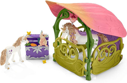 Schleich Bayala - 71 PC Glittering Flower House Playset with Fairy Figure, 2 Cute Unicorn Toys and Fairy Dollhouse Accessories for Girls and Boys - Fantasy Figurine Animal Set for Kids Ages 5+ | 42445