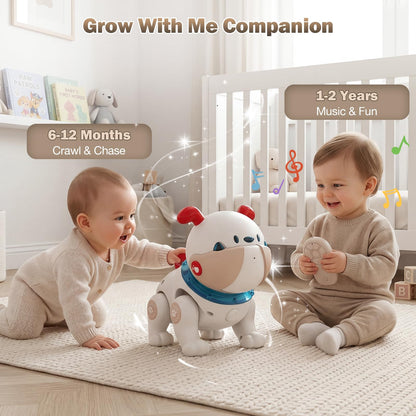 great dachong Baby Toys for 6-12 Months: Musical Crawling Dog Toy with Dancing, Recording & Lights, First Birthday Gift for Boys & Girls, Tummy Time Sensory Toy for Toddlers 1-3
