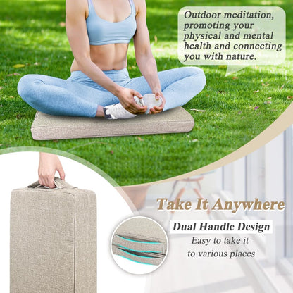 ECISZ Meditation Floor Cushion for Yoga Adults Square Floor Pillows Seating Large Meditation Cushion Yoga Pillows for Sitting on Floor Meditation Pillow Mat Outdoor Rectangle Floor Sitting Cushion