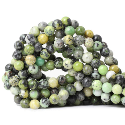 CHEAVIAN 45PCS 8mm Natural Australian Jade Stone Beads Round Loose Beads for Jewelry Making DIY Handmade Materials 1 Strand 15"