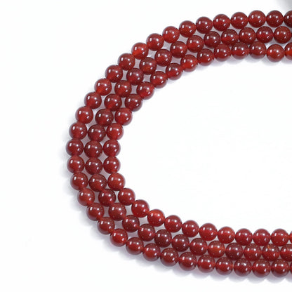 8mm Natural Gemstone Round Red Agate Loose Beads for Jewelry Making Bracelets Necklace Earrings Art Craft (45-48pcs/strand)
