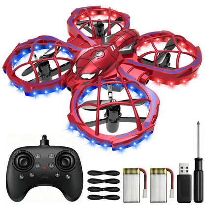 Spider Mini Drone for Kids Beginners - Toss to Go RC Quadcopter with LED Lights, 2 Batteries, Headless, 3 Speed Mode, 3D Flips, Obstacle Avoidance, Indoor Outdoor Cool Toys Gifts for Boys Girls Christmas Stocking Stuffers