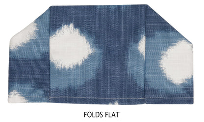 Fabric Tissue Box Cover, Tissue Holder Slipcover, Slips Over Square Cube Cardboard Facial Tissue Boxes -Decorative Blue Polka Dot Cotton Fabric, Made in USA