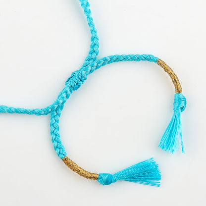 GEMSYMPHONY Tibetan Turquoise Gemstone Beads Braided Bracelet – 3.5mm Natural Stone Beads, Handmade Adjustable Braided Rope Bracelet, Healing Crystal Jewelry for Men & Women, Unisex Boho Gift