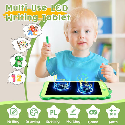 Teriph LCD Writing Tablet for Kids, Colorful Toddlers Toys Drawing Board, Educational Kid Toys, Doodle Pad Dinosaur Toy for 3 4 5 6 7 8 Year Old Boys Girls Birthday Party Xmas,8.5inch & Green