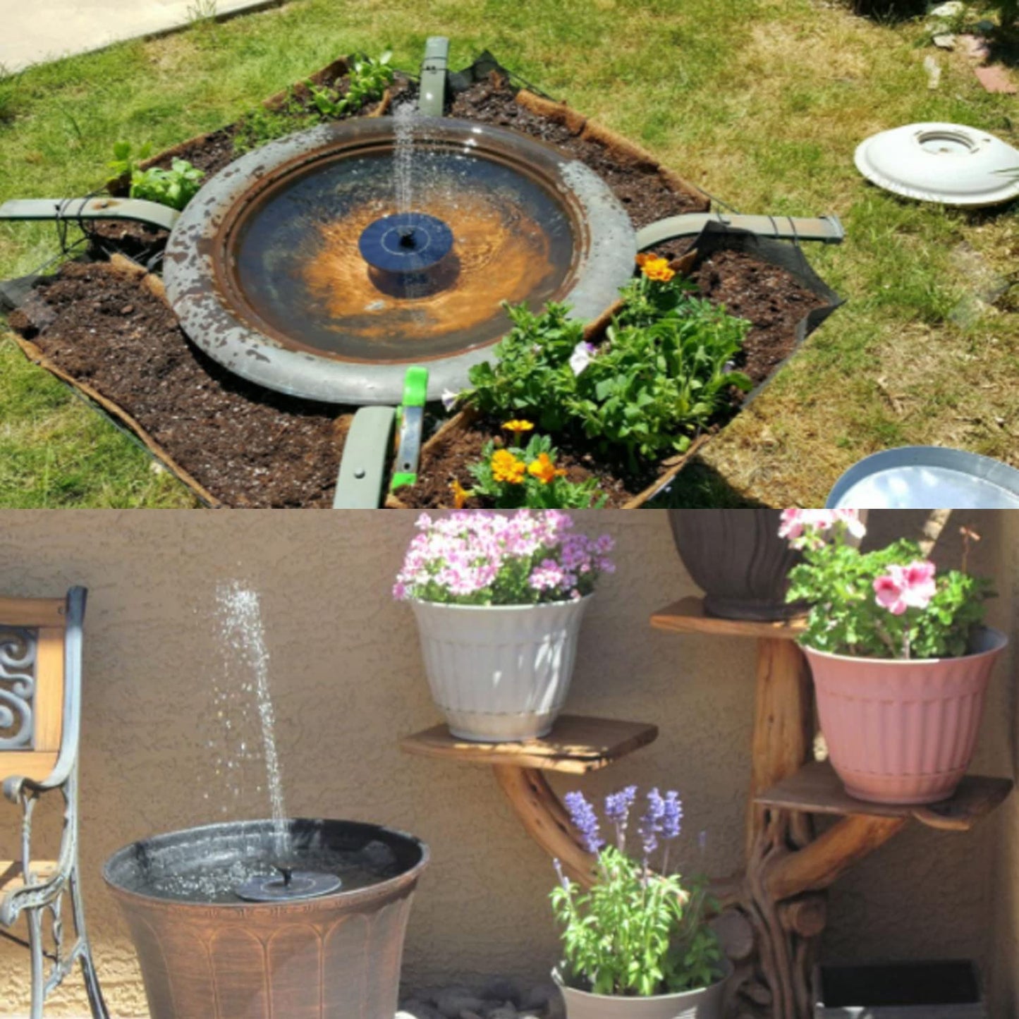 Solar Fountain, Solar Powered Bird Bath Fountain with 4 Nozzles 1.4W Solar Panel Kit Water Pump, Outdoor Watering Submersible Pump for Pond, Pool, Garden, Fish Tank