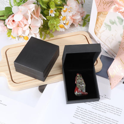 Artistone Dragon Bloodstone Wolf Statue 2" Howling Wolves Figurine Ornament for Home Decor Healing Crystal Animal Sculpture with Gift Box