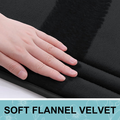 Grandaily Memory Foam Bath Mat Rug 30x20, Ultra Soft, Non-Slip and Absorbent Bathroom Rugs, Machine Wash Dry, Comfortable Bath Carpet for Bathroom Floor, Tub and Shower, Black