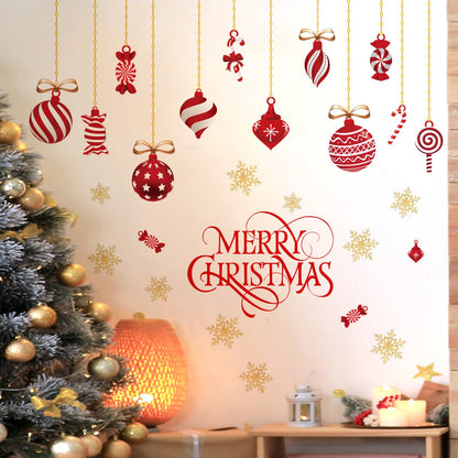 2 Sheets Christmas Wall Decals Christmas Light Bulb Wall Stickers Xmas Ball Foil Swirls Hanging Ceiling Decoration for Indoor Xmas Party Decoration Accessories