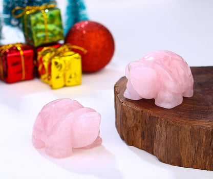 DUQGUHO 2" Travel Turtle Gift Decor Crystals Figurines Rose Quartz Crystal Best Mom Turtles Travels Gifts for Women Traveling Travelers Mothers Day Cute Decorations