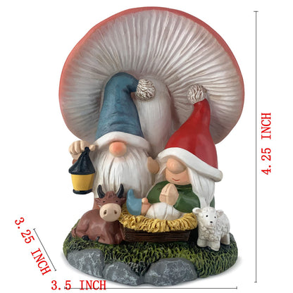 Hodao Christmas Family Gnomes Decorations Handmade Mushroom Scandinavian Gnome Ornaments Xmas Decor Home Table Decorations Gifts