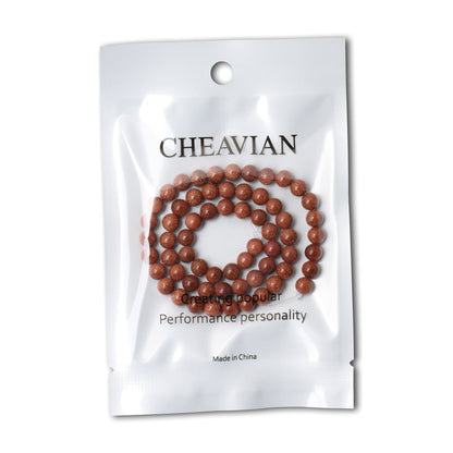CHEAVIAN 60PCS 6mm Gold Sandstone Gemstone Round Loose Beads for Jewelry Making 1 Strand 15"