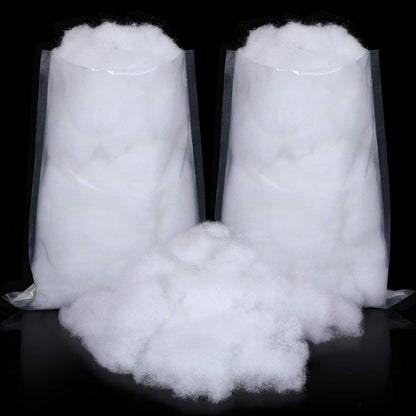 Sumind 2 Bags Fake Snow Decoration Fluffy Artificial Cotton Fiber Fluffy Fake Clouds Soft Blanket for Crafts Mantle Village Christmas Winter Indoor Home Decoration(White)