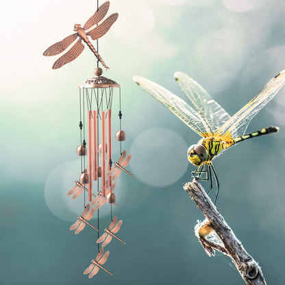 Dragonfly Wind Chimes, windchimes Outdoor, Garden Decor, Garden Gifts, Gifts for mom,Memorial Wind-Chimes Copper windchimes Indoor/Outdoor Waterproof