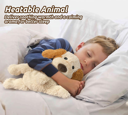 Puppy Stuffed Animals, Microwavable Stuffed Animal Adorable Fluffy Dog Plush for Warmth, Heatable & Coolable Lavender Scent Puppy Plush Toys, Cute Soft Dog Plushies for Kids & Adults Girls Boys Gifts