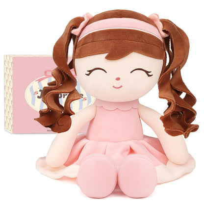 Jumbrace Soft Baby Doll Toys 16inch, Baby Rag Doll for One Year Old Girl Birthday Gift,Princess Style Plush Toys for Toddler Kids Infants (Pink)