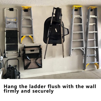 Juformin Heavy-Duty Ladder Hanger-Wall Mount Ladder Hook-Garage Wall Wheelbarrow Hangers-4 Pack
