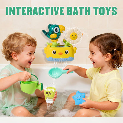 Baby Bath Toys for Kids Ages 1-3 | Fun & Easy Grip Mold Free Bath Toys Toddler 2-4 | Bath Cups Spoon Watering Can for Baby 12-18 Months | Toddler Bath Tub Pool Water Toys for 1+ Year Old Boys Gift