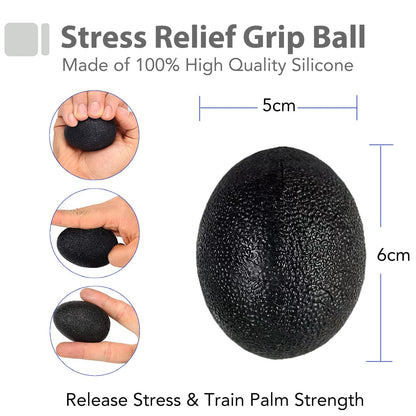EASJOY Grip Strength Trainer Kit (6 Pack) with Finger Exerciser, Hand Grip Strengthener, Hand Extension Exerciser, Stress Relief Ball, Grip Ring, Gyro Ball for Muscle Building and Injury Recover