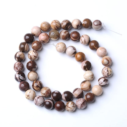 4mm 90pcs Natural Stone Beads Australia Zebra Gemstone Round Loose Beads for Jewelry Making DIY Bracelet Crystal Energy Healing Power Stone (4mm, Australian Zebra Jasper)