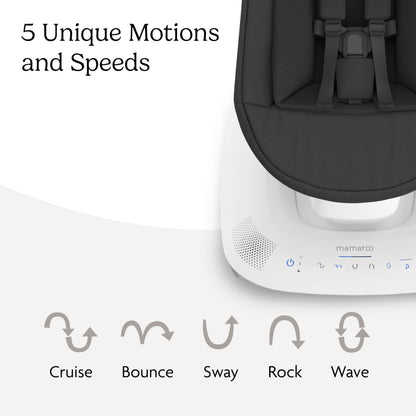 UPPAbaby Mamaroo Smart Swing – Customizable Soothing Modes with MotionSync Technology – Infant Recline + Bluetooth Enabled – Included Newborn Insert – Jake (Charcoal Mélange)