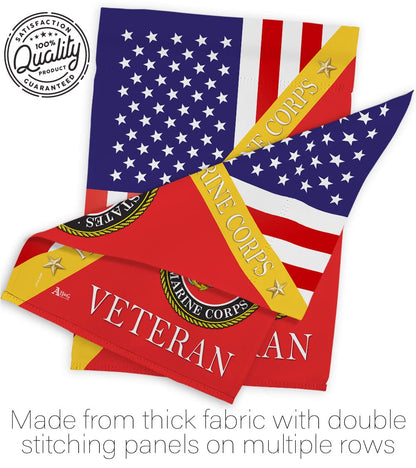 Home of Marine Corps Garden Flag - Armed Forces USMC Semper Fi United State American Military Veteran Retire - House Decoration Banner Small Yard Gift Double-Sided Made In USA 13 X 18.5, Thick Fabric