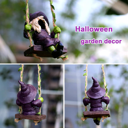 Garden Gnome on Swing Statue Decoration Figurine Ornament for Indoor Outdoor Home Patio Yard Lawn,Gift for Mom