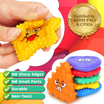 LESONG Sensory Toys Kids Toddlers-Social Emotional Feelings Toys Special Needs, Texture Shapes Learning Toy Preschool Fidget Classroom Must Haves, Calm Down Tools Autistic Children, Stocking Stuffers