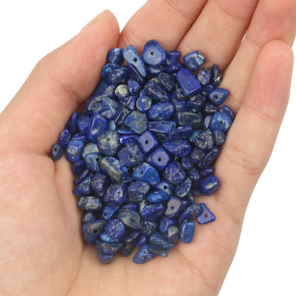 NITOPUPU 30in Lapis Lazuli Natural Chip Stone Beads 5-8mm About 230pcs, Irregular Drilled Blue Bead for Bracelets Jewelry Making Supplies for Adults, DIY Crafts.