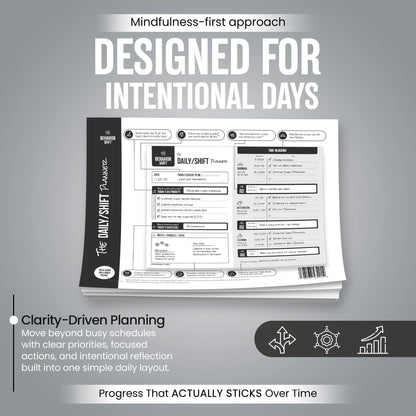 The Behavior Shift Daily Desktop Planner - 8.5 X 11 Inches undated Tear off Sheets - 13 week planning pad with checklist - Brain Dump Notepad for work, school & home organizer