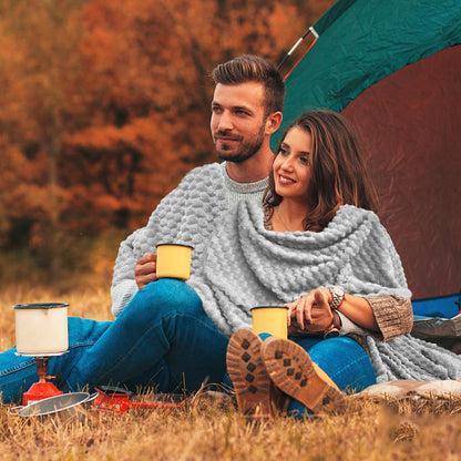 6 Pcs Flannel Throw Blanket Bulk 50 x 60 Inch, Turtle Velvet Jacquard Decorative Blankets Soft Lightweight Bed Throw for Sofa Pet Bed Party Outdoor Wedding Ideas Donation Homeless Gifts, Gray