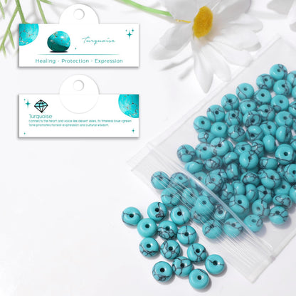 Raicegs 100pcs 5×8mm Rondelle Turquoise Beads Natural Gemstone Beads Abacus Disk Stone Loose Beads for Jewelry Making DIY Bracelets Necklace